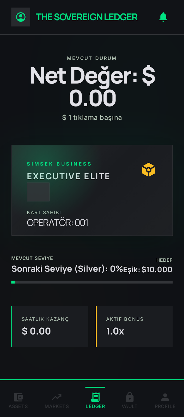 Business Bank Dashboard Ekranı